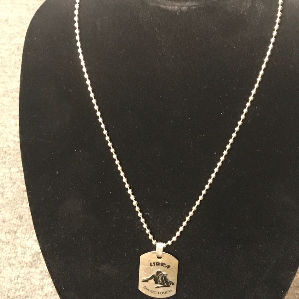 NWOT Zodiac libra Stainless steel dog tag w/chain